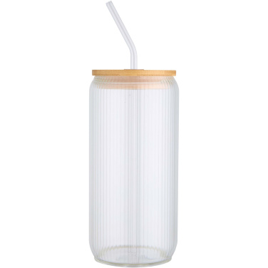 Logotrade promotional merchandise picture of: Mirage 500 ml single-walled borosilicate glass jar with bamboo lid