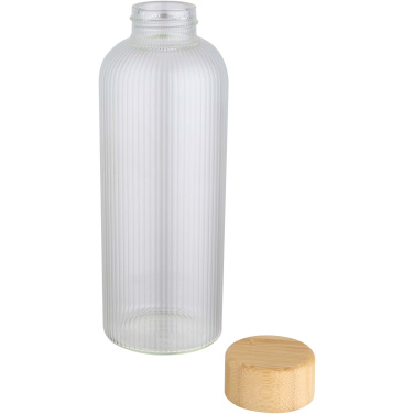 Logo trade promotional product photo of: Mirage 650 ml single-walled borosilicate glass bottle with bamboo lid