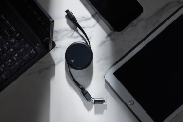 Logotrade promotional merchandise picture of: Terra RCS recycled aluminium retractable 240W 2-in-1 cable
