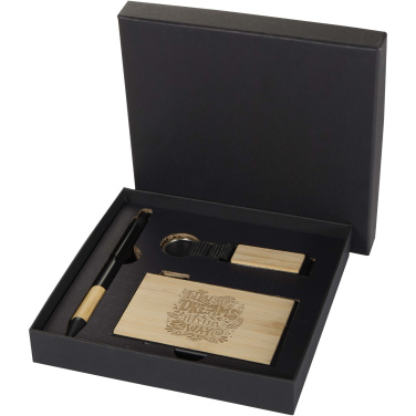 Logotrade advertising product image of: Minka RCS recycled aluminium ballpoint pen, keychain and RFID card holder gift set