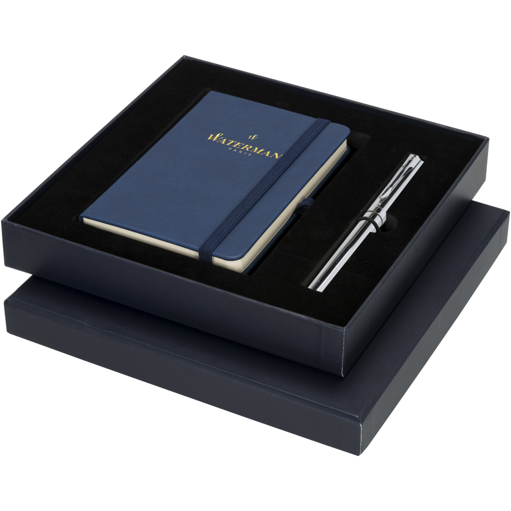 Logo trade promotional items image of: Waterman gift box with A6 notebook