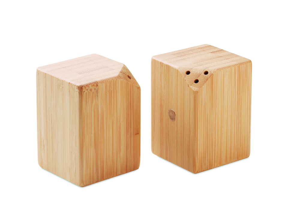 Logo trade promotional items picture of: Bamboo salt & pepper set