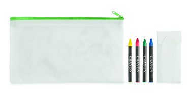 Logo trade promotional gifts picture of: Pencil case with 4 crayons