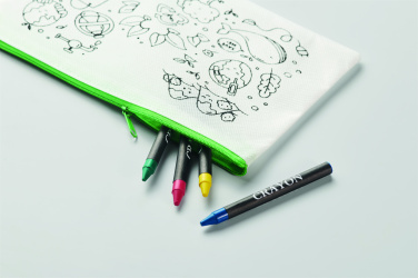 Logo trade promotional merchandise picture of: Pencil case with 4 crayons
