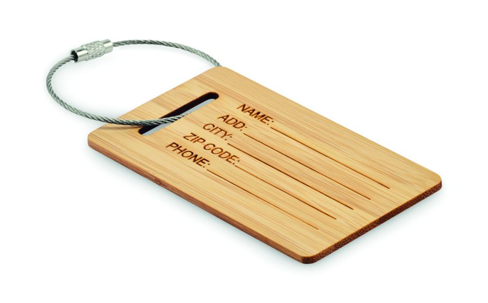 Logotrade promotional product image of: Bamboo luggage tag