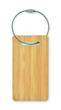 Logo trade promotional items image of: Bamboo luggage tag