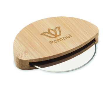 Logo trade corporate gifts picture of: Round bamboo pizza cutter