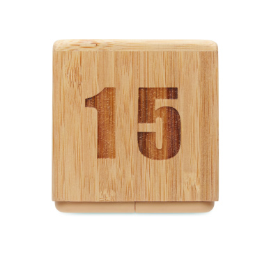 Logotrade promotional giveaway picture of: Bamboo twist snooze timer