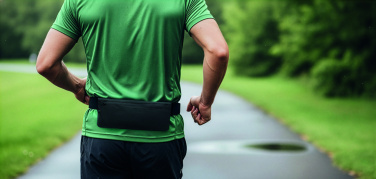 Logo trade promotional giveaways image of: Sports waist bag 600D RPET