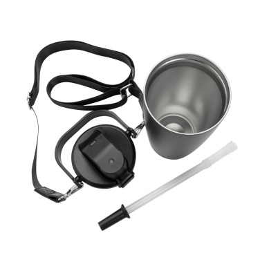 Logo trade promotional giveaways image of: Avira Ayala RCS re-steel duosip lockable crossbody tumbler