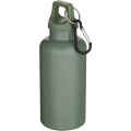 Oregon 400 ml solid colour RCS recycled plastic water bottle with carabiner, Heather green