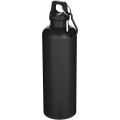 Oregon 750 ml solid colour RCS recycled plastic water bottle with carabiner, Black