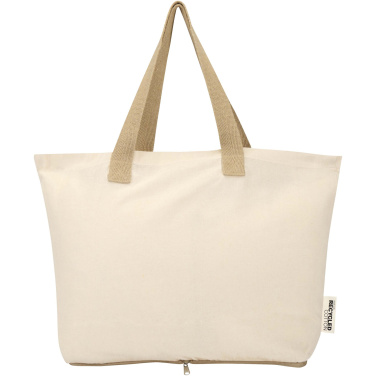 Logo trade promotional giveaway photo of: Sierra 140 g/m² GRS recycled foldable cotton tote bag 7L