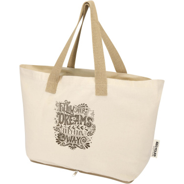 Logo trade promotional items picture of: Sierra 140 g/m² GRS recycled foldable cotton tote bag 7L