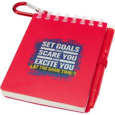 Logo trade promotional gifts image of: Lig Mini recycled outdoor soft cover notebook and ballpoint pen set (black ink)