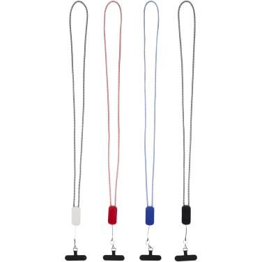 Logo trade promotional products picture of: Anser recycled plastic smartphone lanyard with 27W 5-in-1 built-in cable