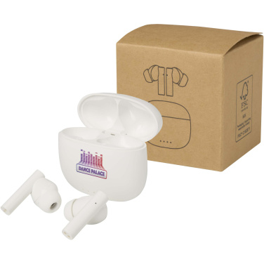 Logo trade business gift photo of: Alterf recycled plastic True Wireless Bluetooth® headset with silicone eartips