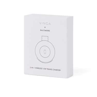 Logotrade advertising products photo of: VINGA Baltimore RCS 2-in-1 Wireless 15W Travel Charger
