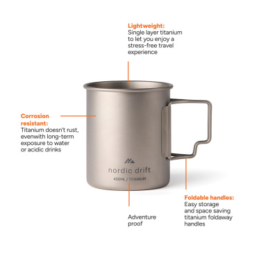 Logotrade advertising product image of: Nordic Drift Trail Ultra Light Titanium 450ml Cup