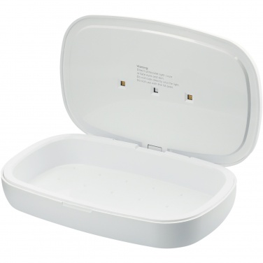 Logotrade ärikingi foto: UV-kapsel nutitelefoni desinfitseerimisvahend koos 5 W juhtmevaba laadimispadjaga