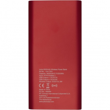Logotrade meene foto: Juice 8000mAh juhtmevaba toitepank