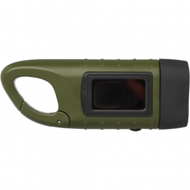 Logotrade reklaamkingi foto: Helios taaskasutatud plastikust päikesedünamo taskulamp karabiiniga