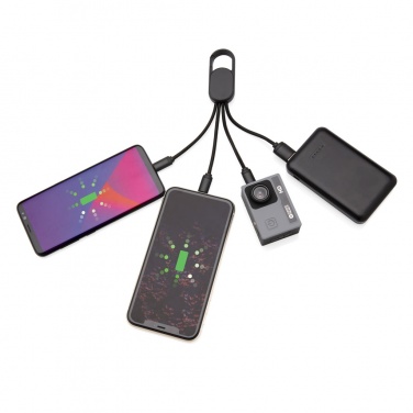 Logotrade reklaamtoote foto: 4-ühes laadimiskaabel karabiiniga