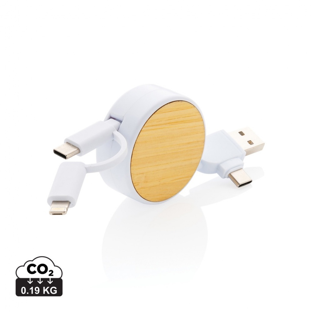 Logo trade reklaamkingid foto: RCS taaskasutatud plastist Ontario 6-in-1 sissetõmmatav kaabel