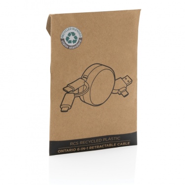 Logotrade firmakingituse foto: RCS taaskasutatud plastist Ontario 6-in-1 sissetõmmatav kaabel