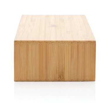 Logo trade ärikingi pilt: Bambusest äratuskell 5W juhtmevaba laadijaga