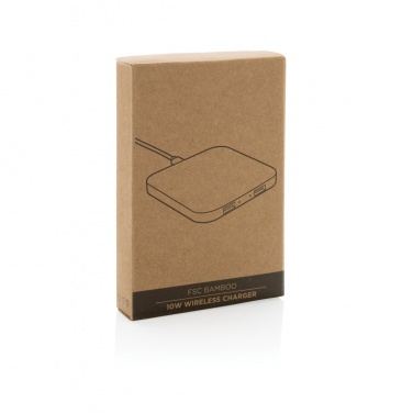 Logotrade meene foto: Bambusest 10 W juhtmevaba laadija USB-ga
