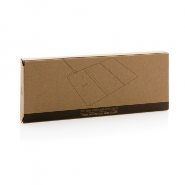 Logotrade ärikingituse foto: 10 W juhtmevaba laadimisega korgist hiirematt ja alus