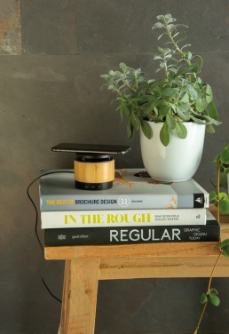 Logotrade reklaamkingituse foto: Bambusest juhtmevaba laadija kõlar