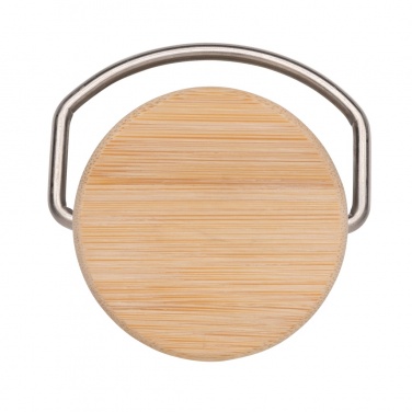 Logotrade reklaamkingituse foto: Moodne roostevabast terasest pudel bambusest kaanega