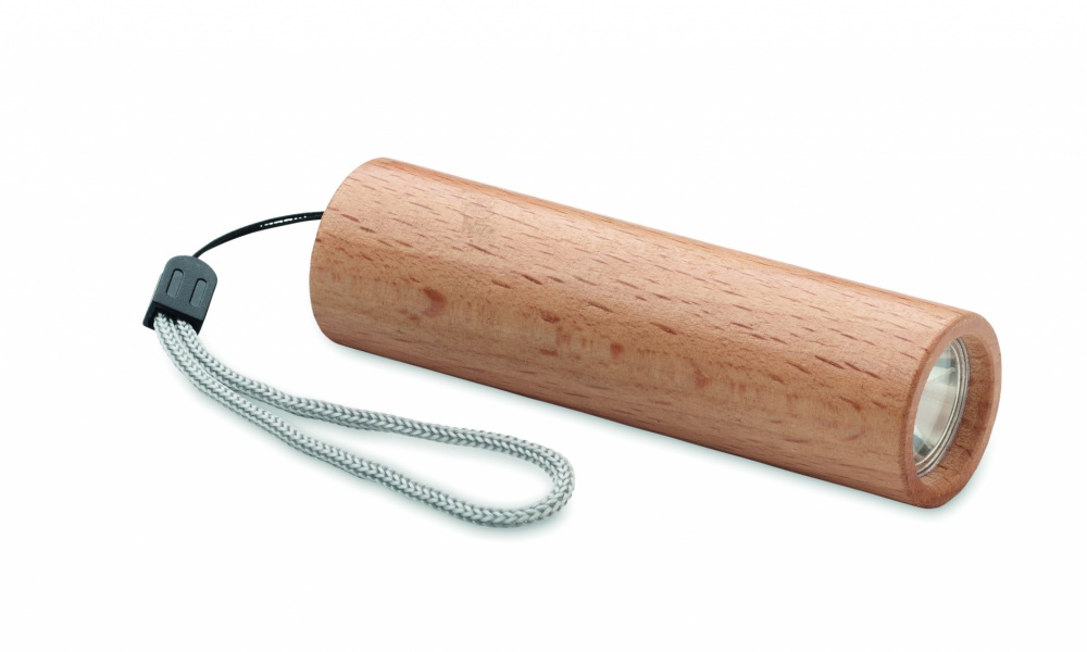 Logo trade firmakingituse pilt: Pöögipuidust laetav taskulamp