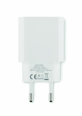 Logo trade reklaamkingitused foto: 20W 2-pordiline USB-laadija EU pistik