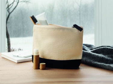 Logo trade ärikingituse pilt: Kahevärviline puuvillane kosmeetikakott