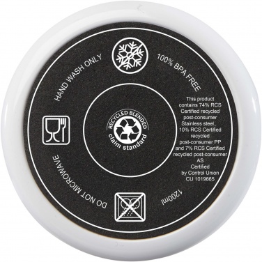 Logotrade mainoslahja tuotekuva: Melbourne 1 200 ml:n RCS-sertifioitu kierrätetty teräs, eristetty  muki pillillä