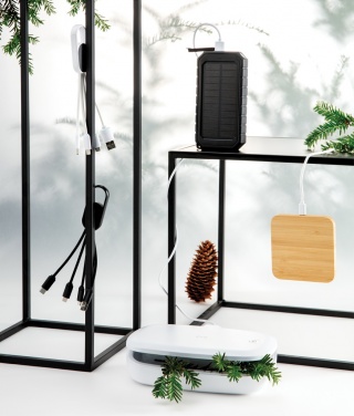 Logotrade mainoslahja ja liikelahja kuva: 4-in-1 kaapeli karabiinihakalla