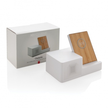 Logo trade liikelahja mainoslahja tuotekuva: Langaton 5W Ontario-laturi kaiuttimella