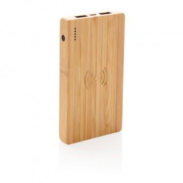 Logotrade liikelahja tuotekuva: Bamboo 4000 mAh:n langaton 5W varavirtalähde