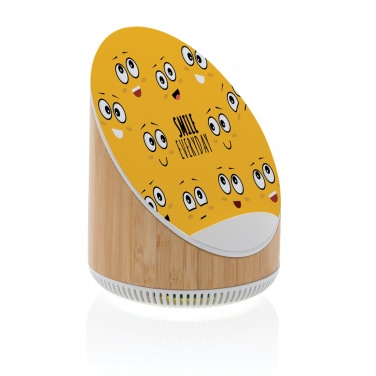 Logotrade mainoslahjat kuva: Ovate bambuinen 5W kaiutin 15W langattomalla laturilla