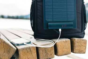 Logo trade liikelahjat mainoslahjat kuva: Pedro AWARE™ RPET deluxe reppu 5W aurinkopaneelilla