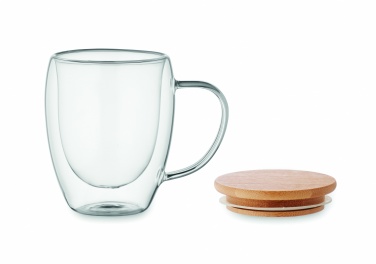 Logo trade mainoslahja ja liikelahja tuotekuva: Kaksiseinäinen lasimuki