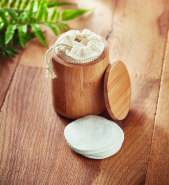 Logo trade mainoslahja kuva: Bambu vanulappu rasia