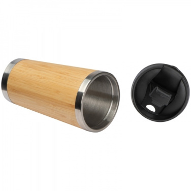 Logo trade mainoslahja ja liikelahja tuotekuva: Ruostumattomasta teräksestä valmistettu muki BAMBOOGARDEN 400 ml