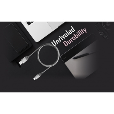 Logo trade mainoslahjat tuotekuva: Nailoninen tiedonsiirtokaapeli LK30 Type - C Quick Charge 3.0