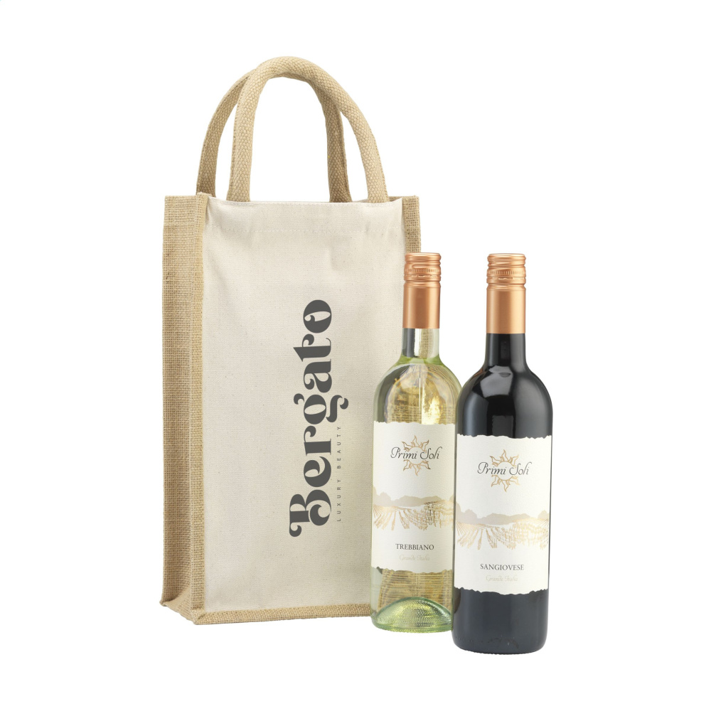 Logo trade liikelahja kuva: Juuttikangas Double Wine Bag