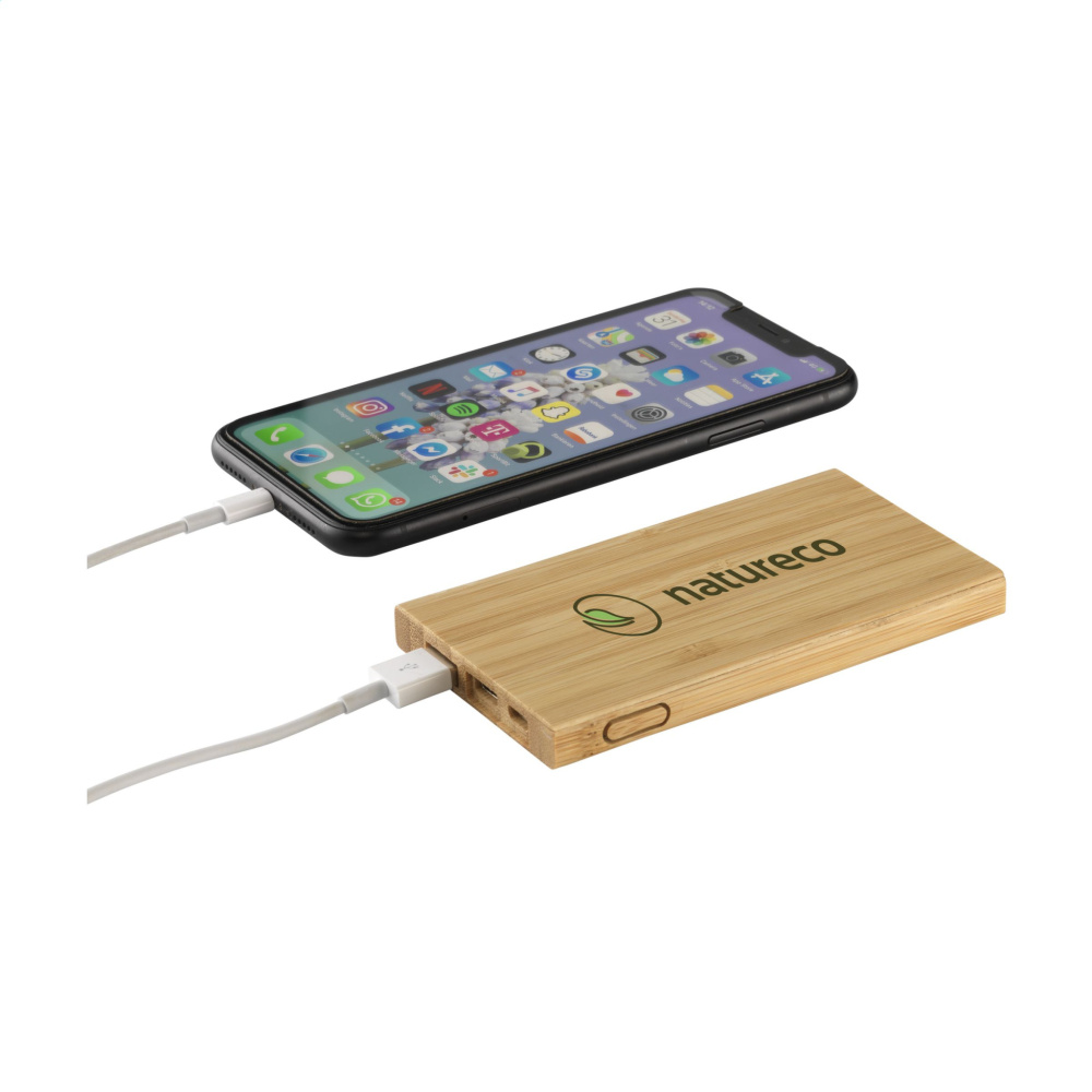 Logotrade mainoslahja ja liikelahja kuva: Bamboo 4000 Powerbank ulkoinen laturi