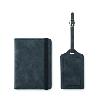 Logo trade mainoslahja ja liikelahja tuotekuva: Passinkannet ja matkalaukku tagi